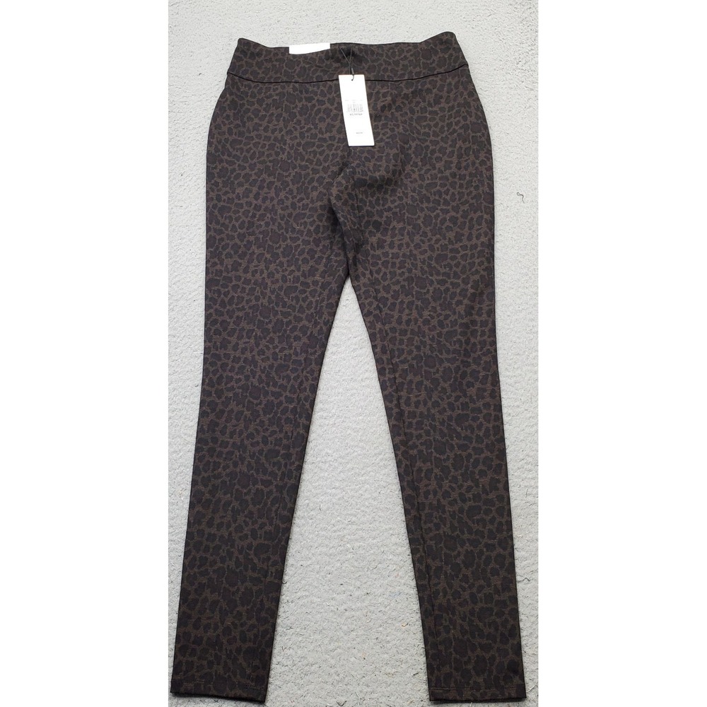 Calvin Klein Ankle Pants Womens XS Multicolor Leopard‎ Print Stretch High Waist